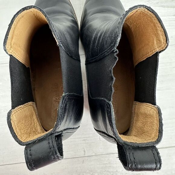 Madewell The Regan Ankle Boots Women 8 Black Leather Block Heel Chelsea‎ Bootie - Picture 7 of 14